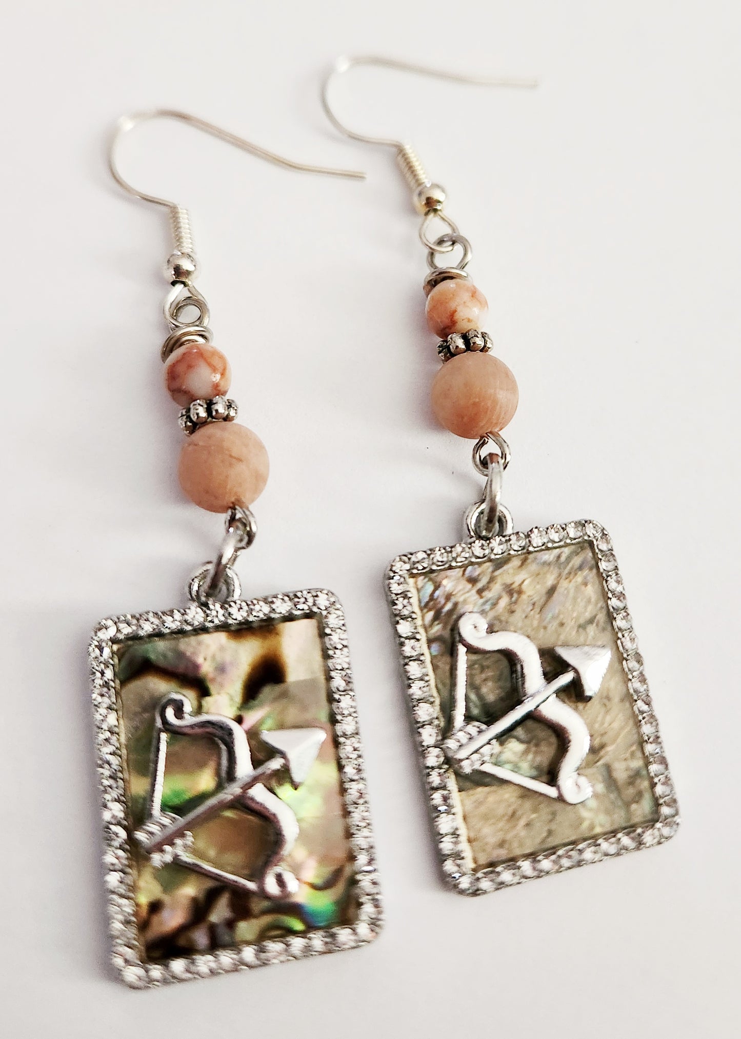 Silver tarot card dangle earrings