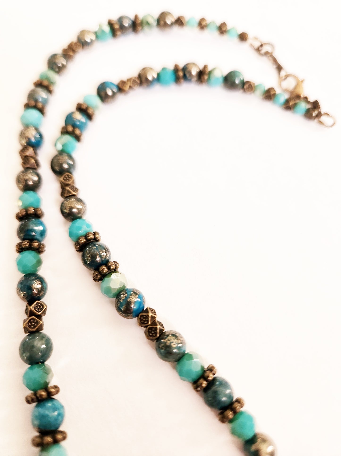 Gold fairy on a star Pyrite gemstone necklace