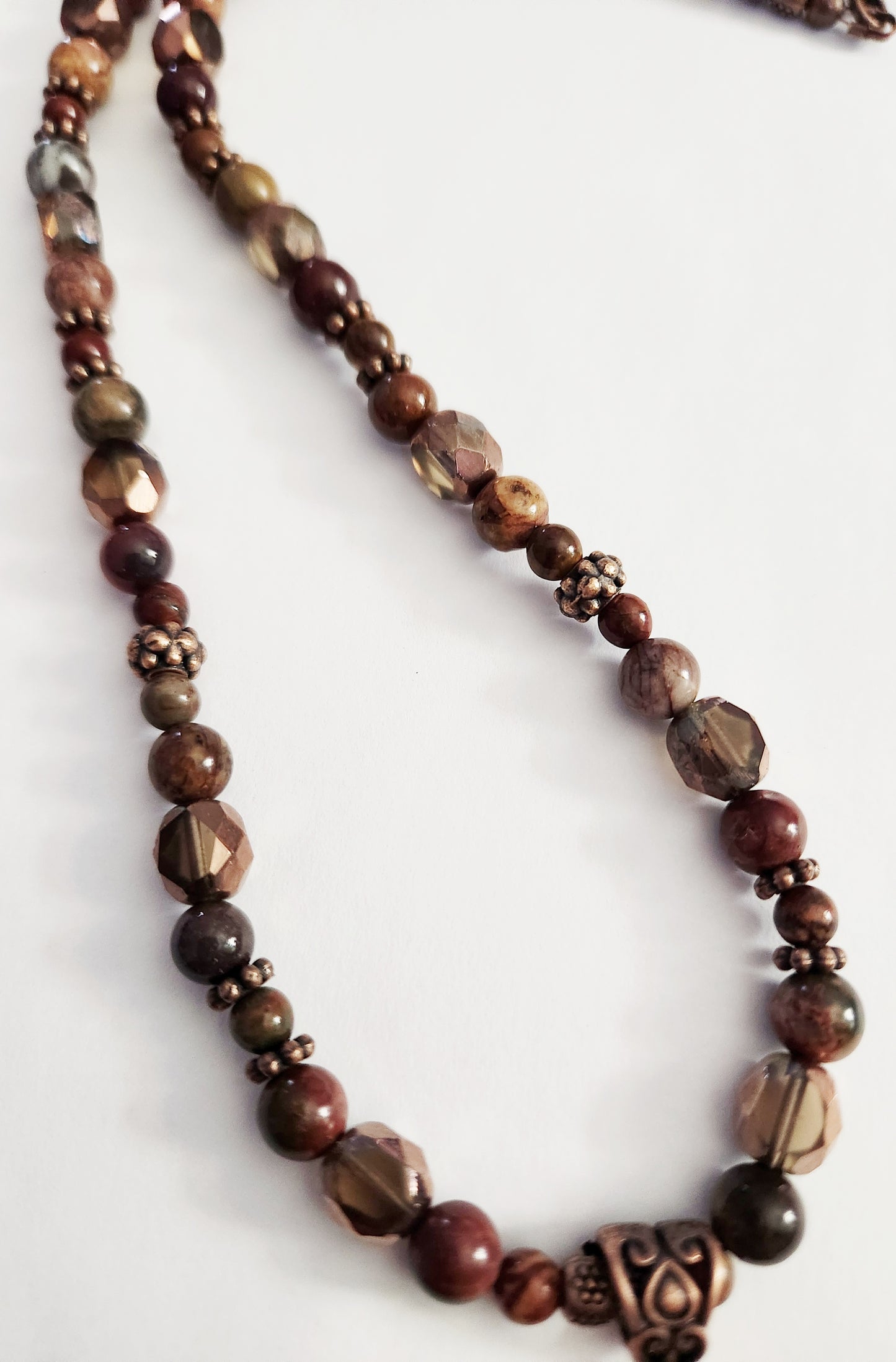 Copper Tree of Life gemstone necklace