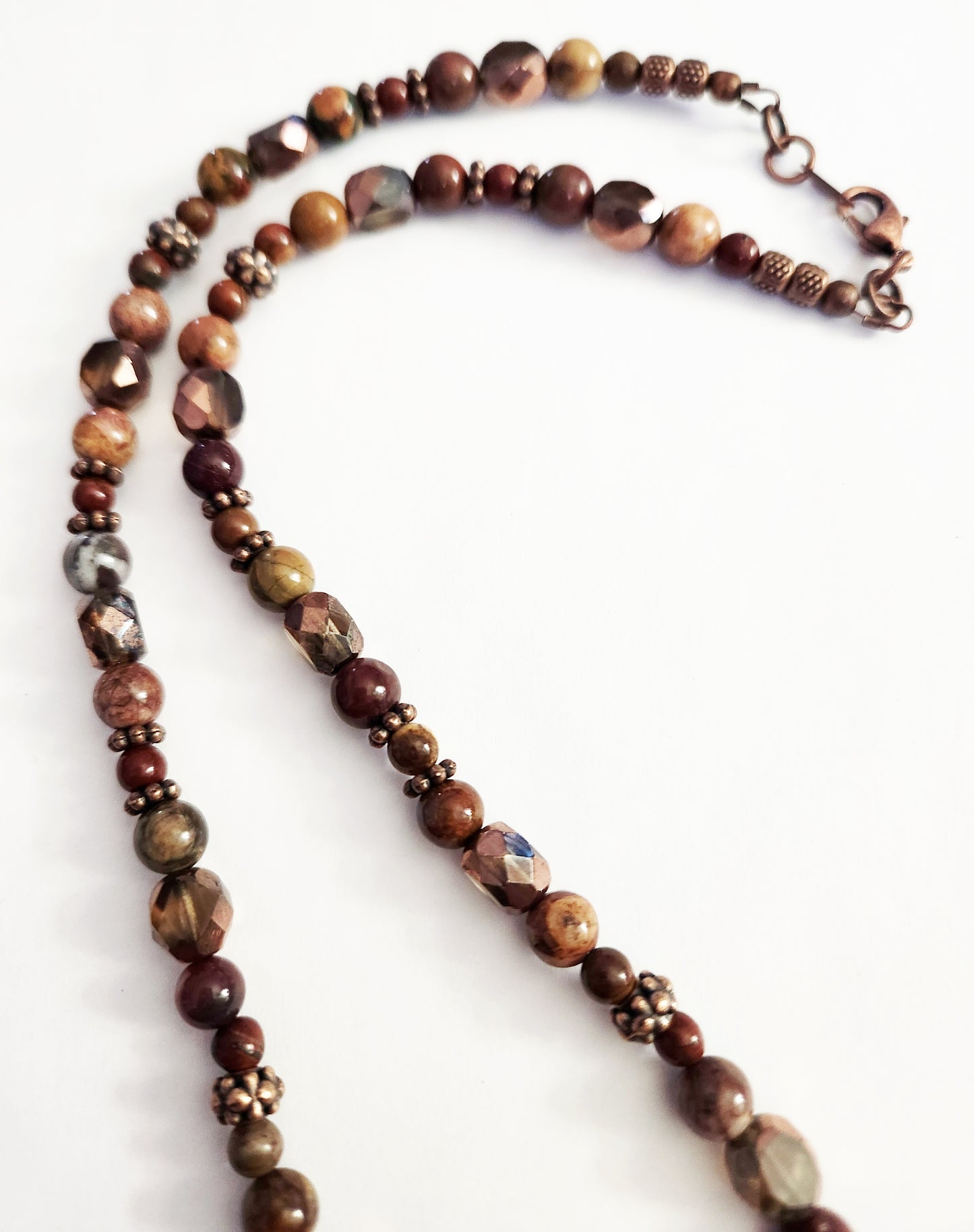 Copper Tree of Life gemstone necklace