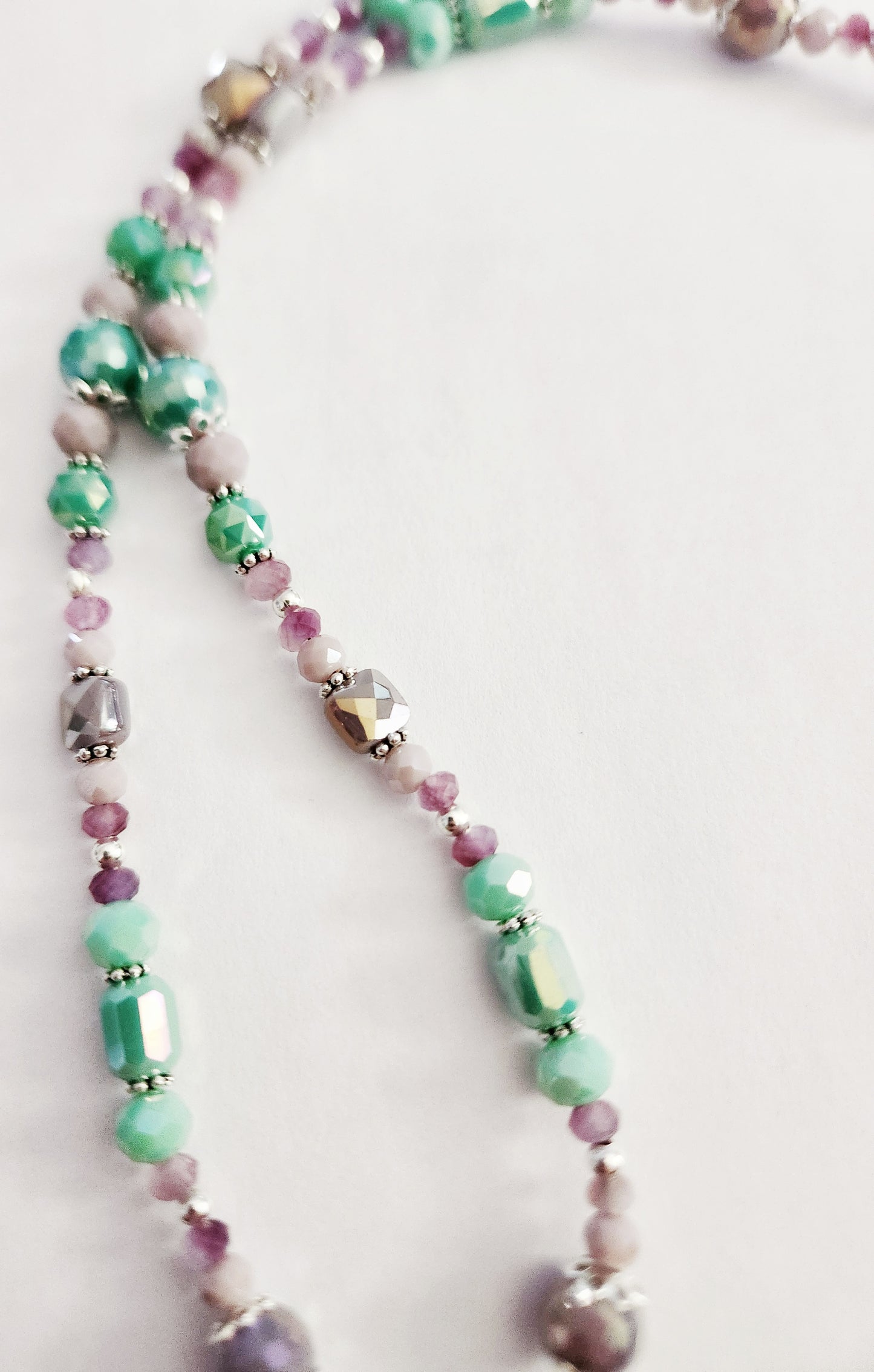 Lotus flower gemstone silver necklace