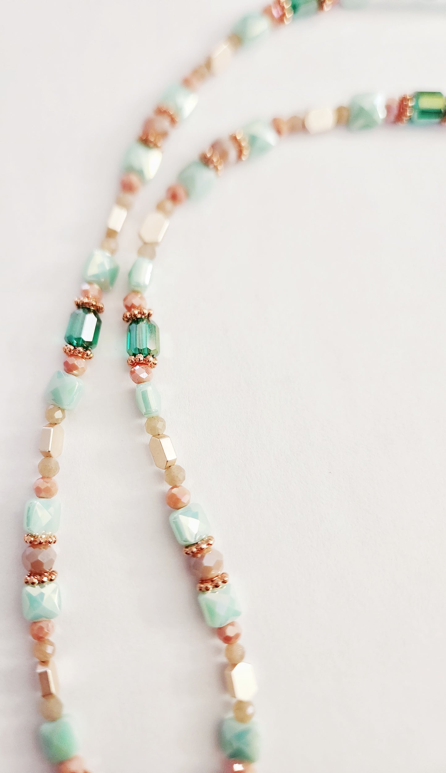 Rose gold crystal beaded necklace