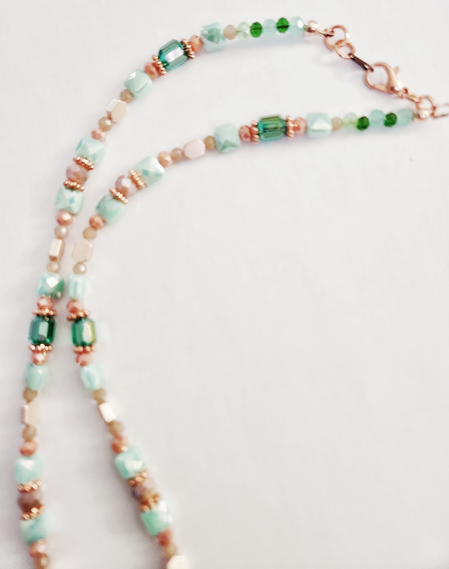 Rose gold crystal beaded necklace