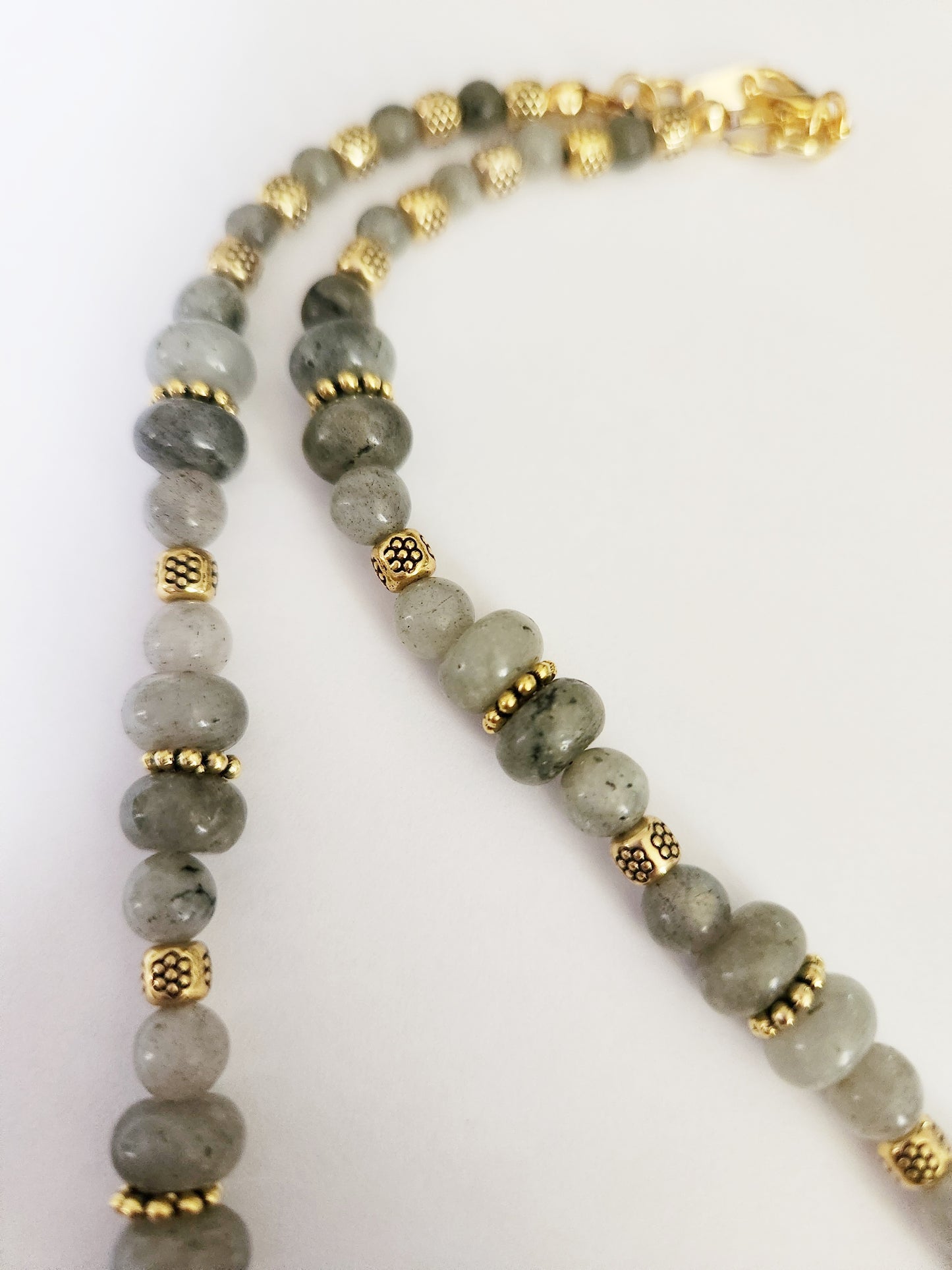 Labradorite dagger gemstone and gold necklace