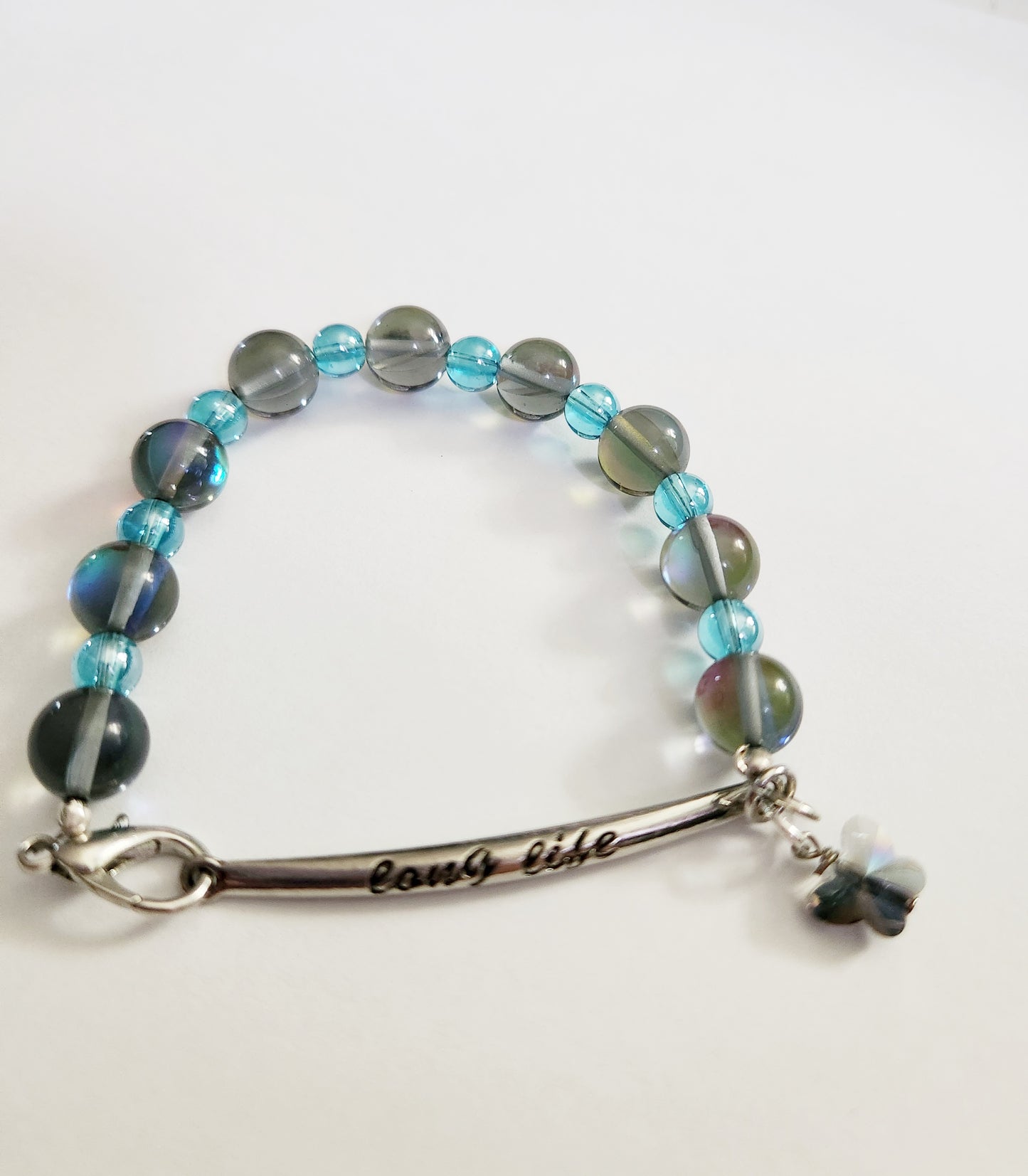 Long life quote beaded bracelet