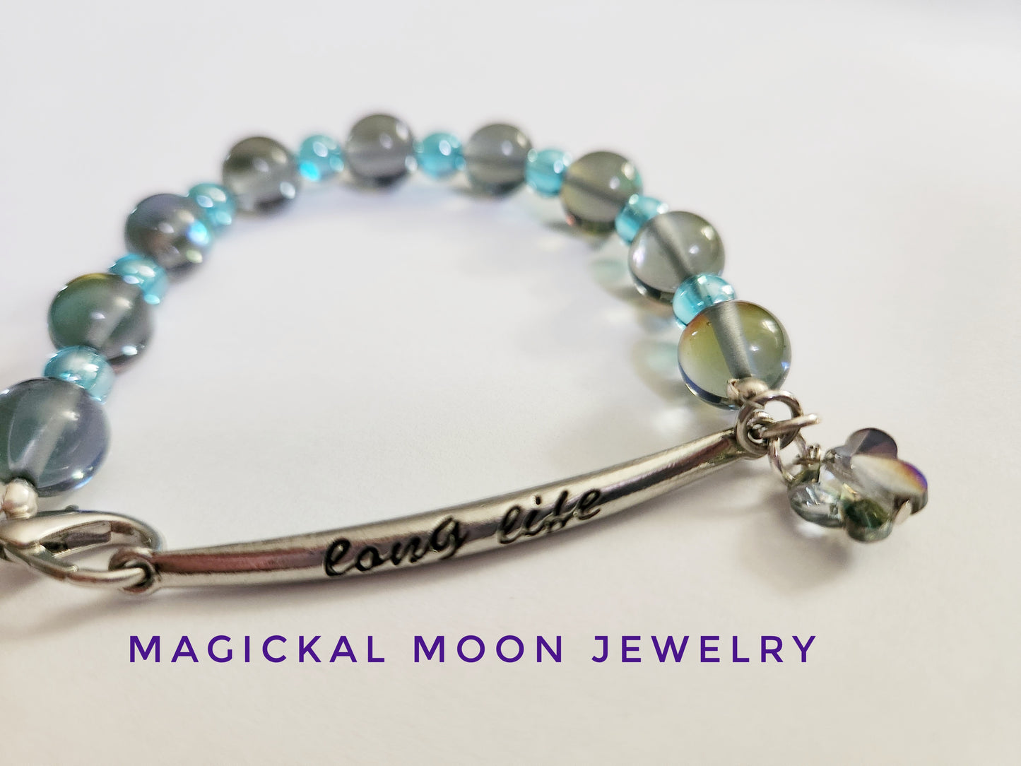 Long life quote beaded bracelet