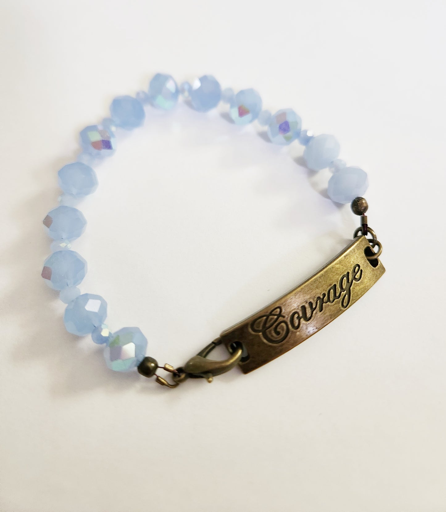 Inspirational word beaded dark gold bracelet