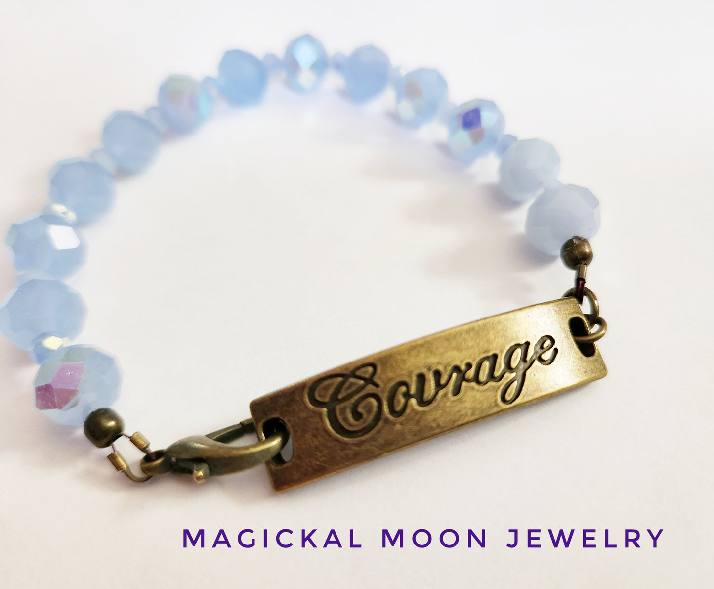 Inspirational word beaded dark gold bracelet