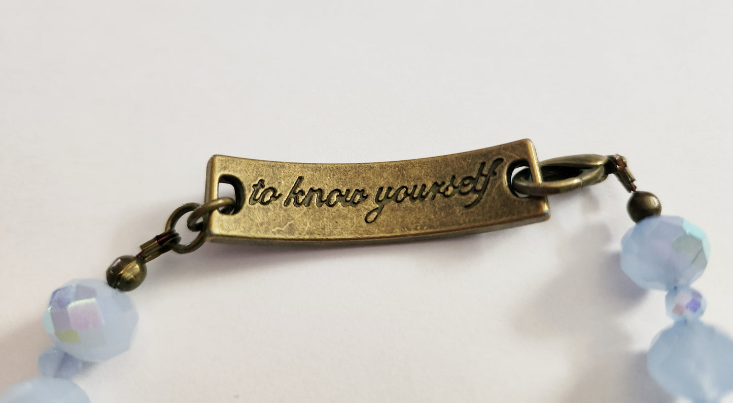 Inspirational word beaded dark gold bracelet