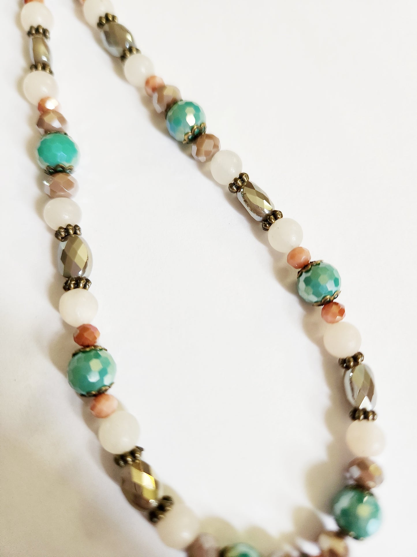 Dark gold mermaid pendant and Aventurine gemstone necklace