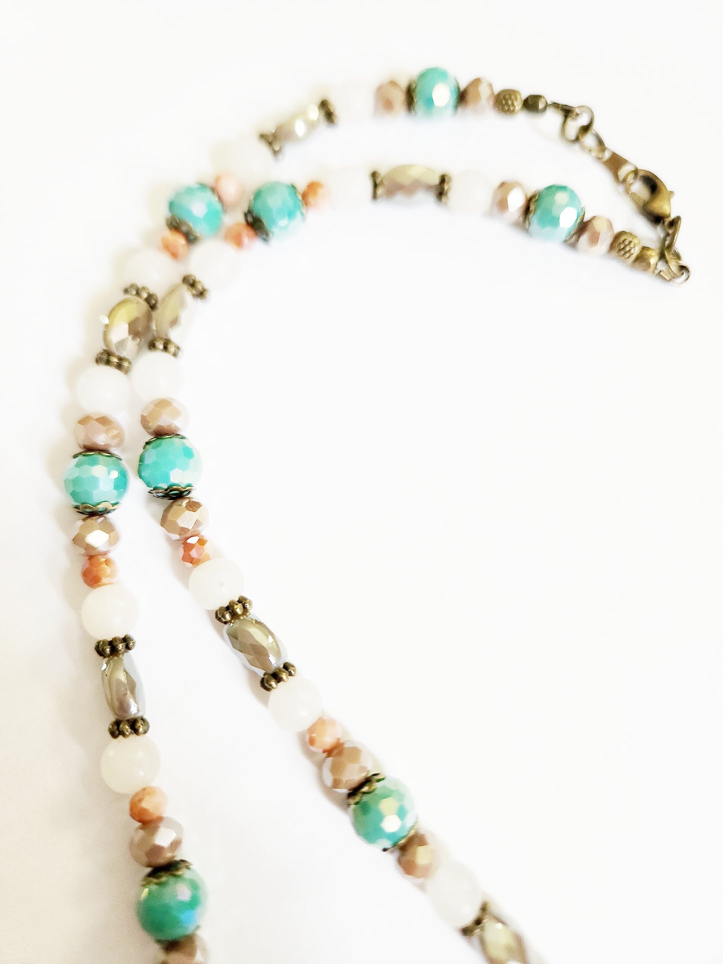 Dark gold mermaid pendant and Aventurine gemstone necklace