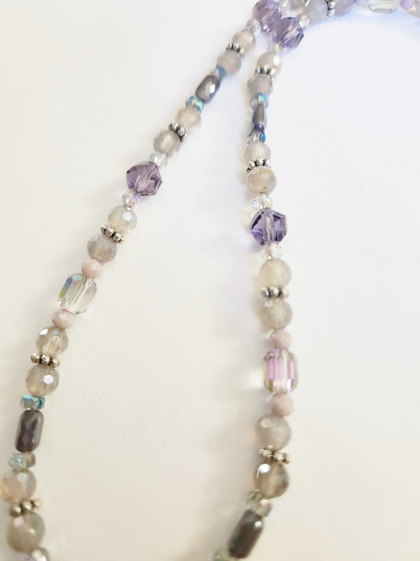 Grey Druzy Quartz gemstone necklace