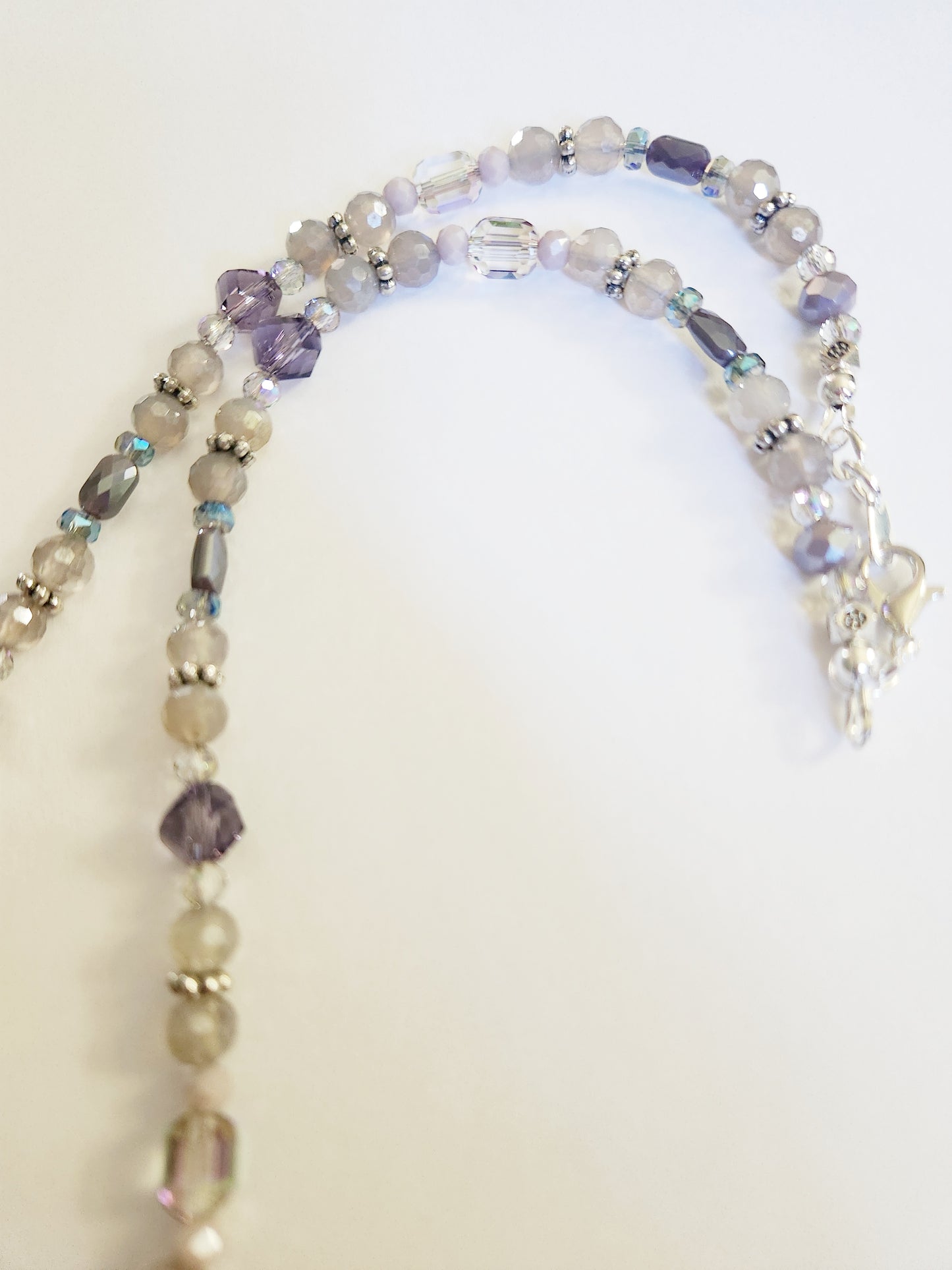 Grey Druzy Quartz gemstone necklace