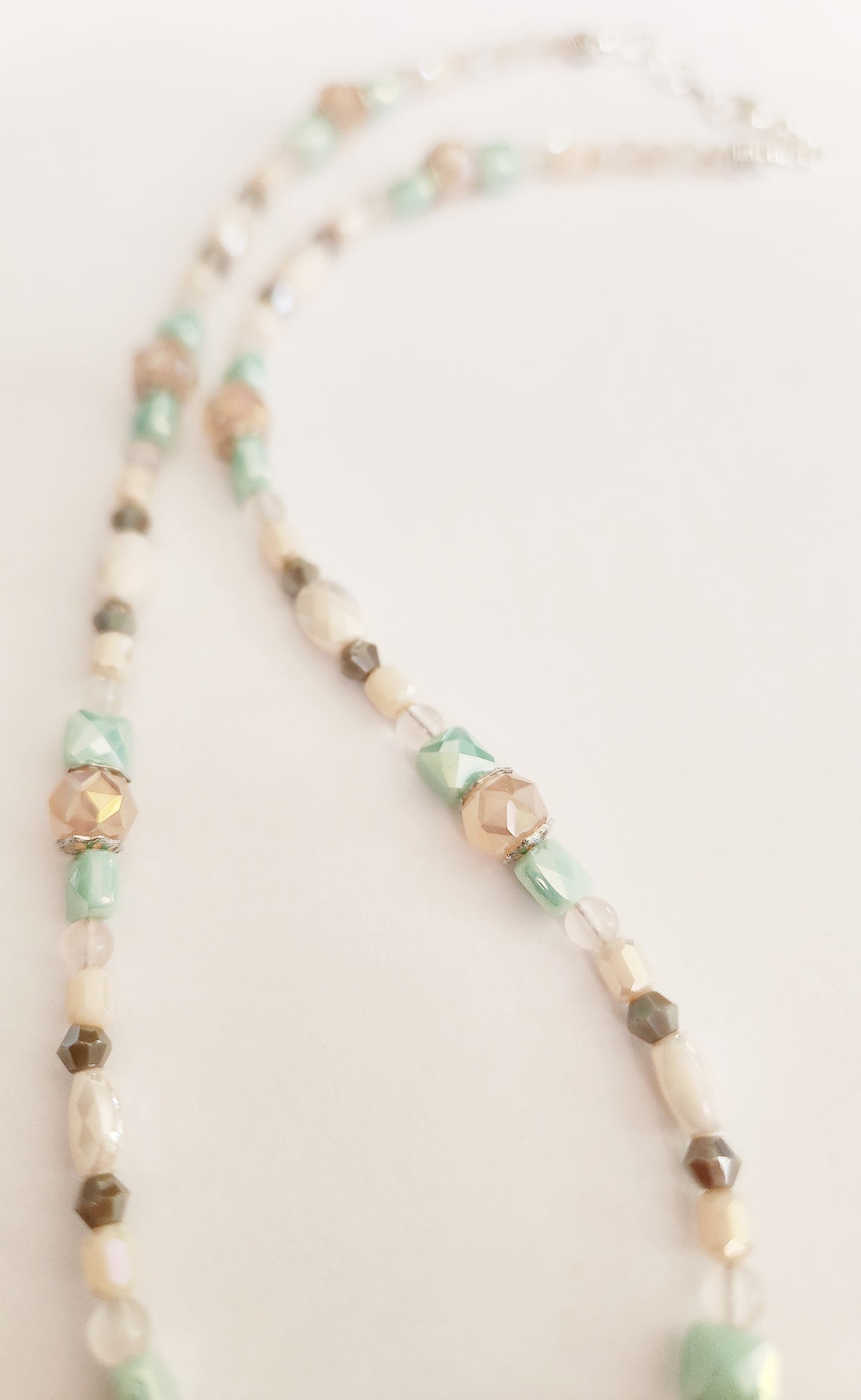 Rose Quartz gemstone silver necklace