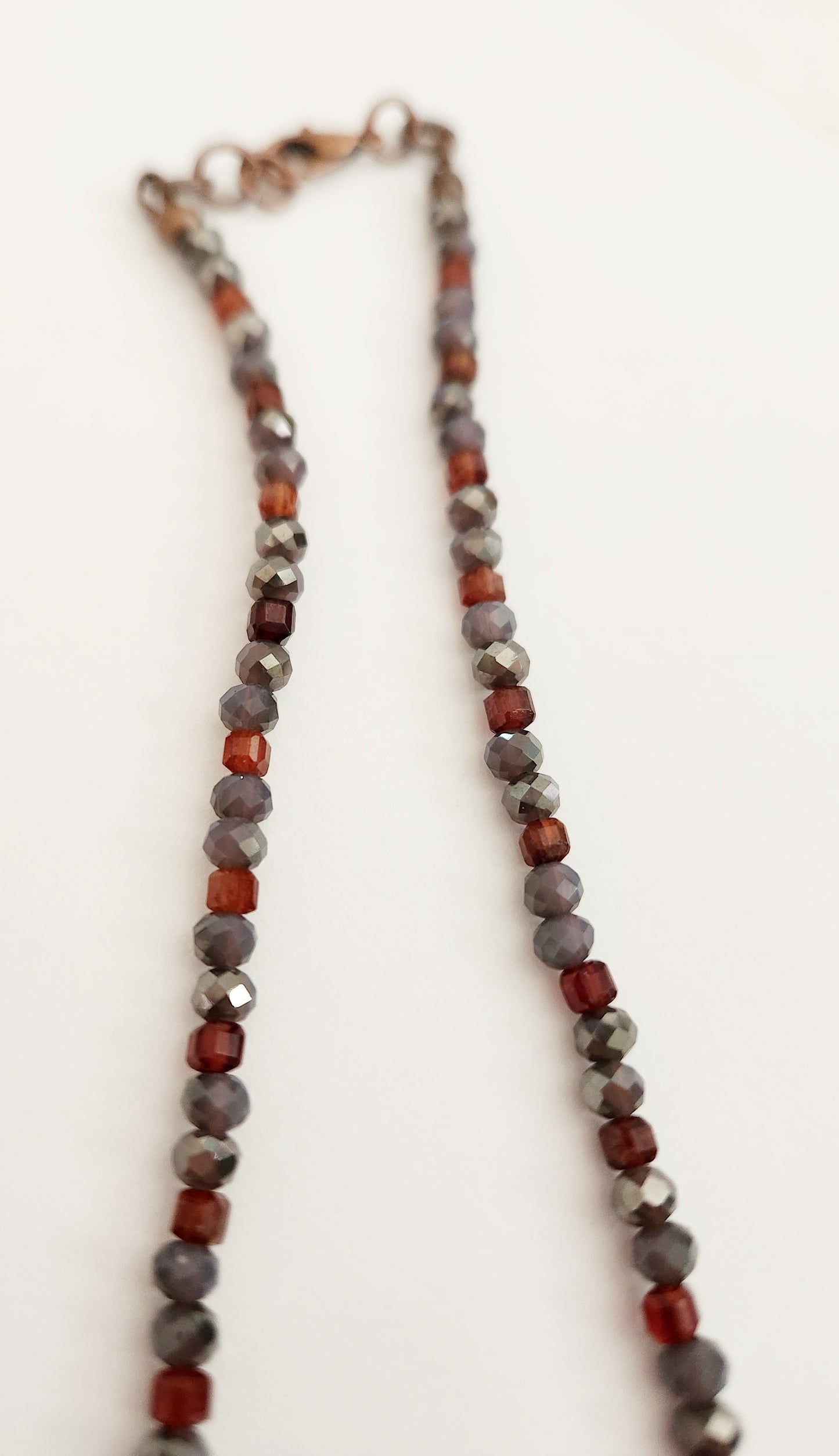 Copper luna moth circle necklace