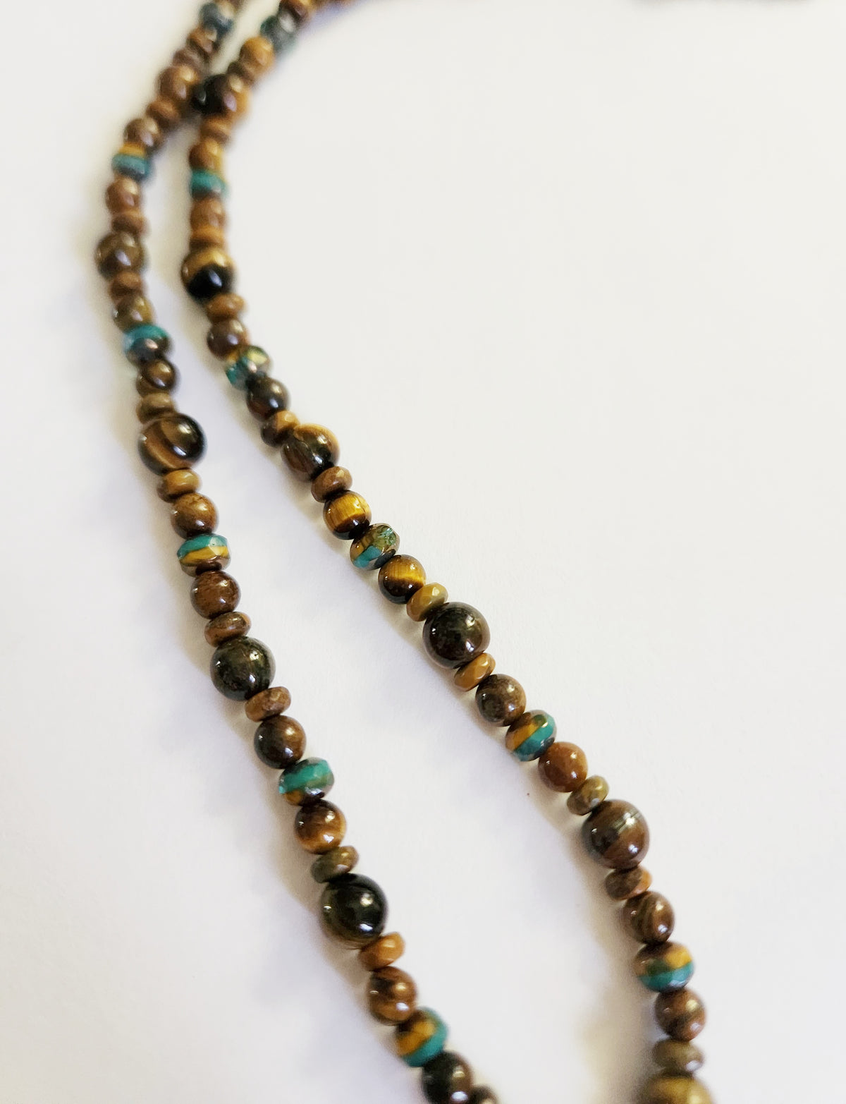 Dark gold butterfly Tigers Eye gemstone necklace