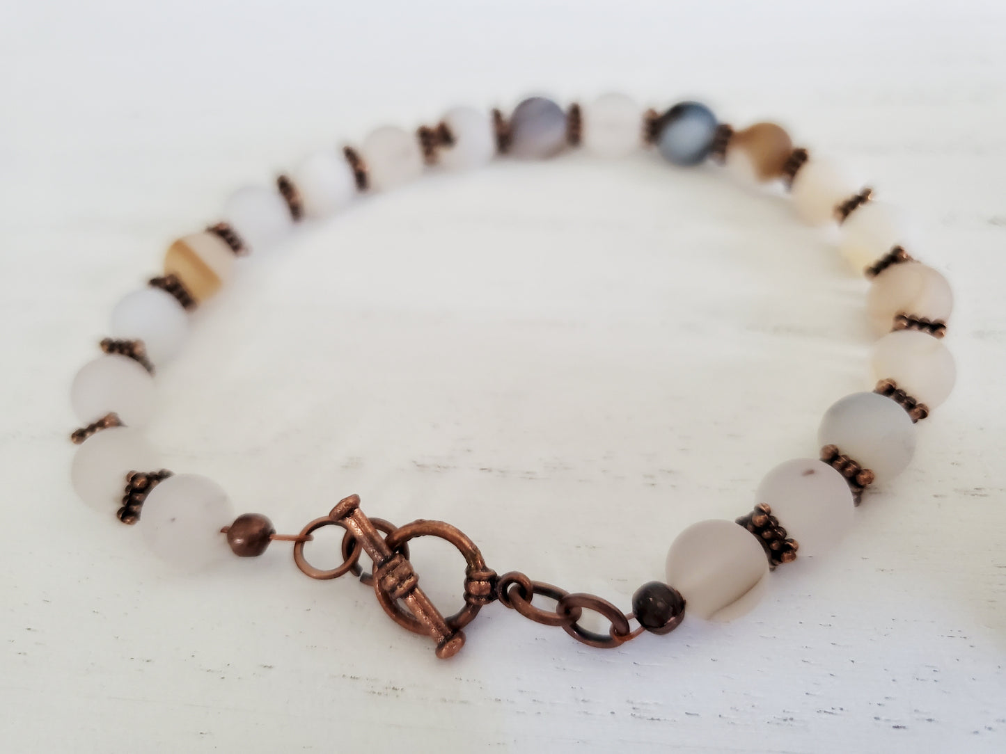 Agate bracelet, mens bracelet, large size bracelet, beaded bracelet, gift for him, gifts under 20