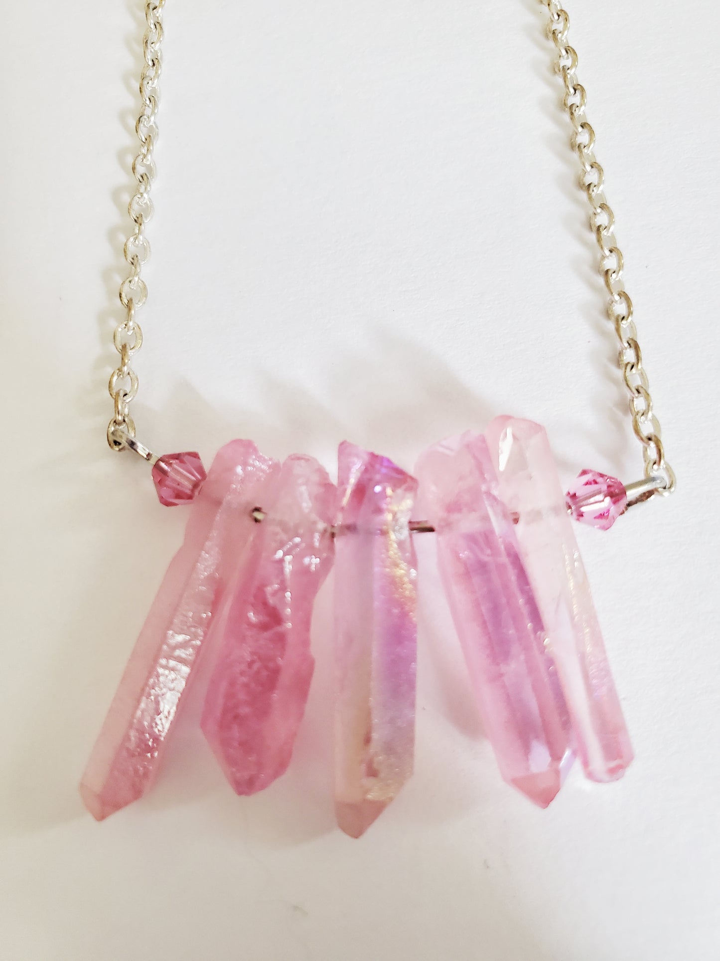 Angel Aura Quartz, Quartz Necklace, Raw Stone Necklace, Best Friend Gift, Gift for Mom, Dainty Necklace, Crystal Necklace