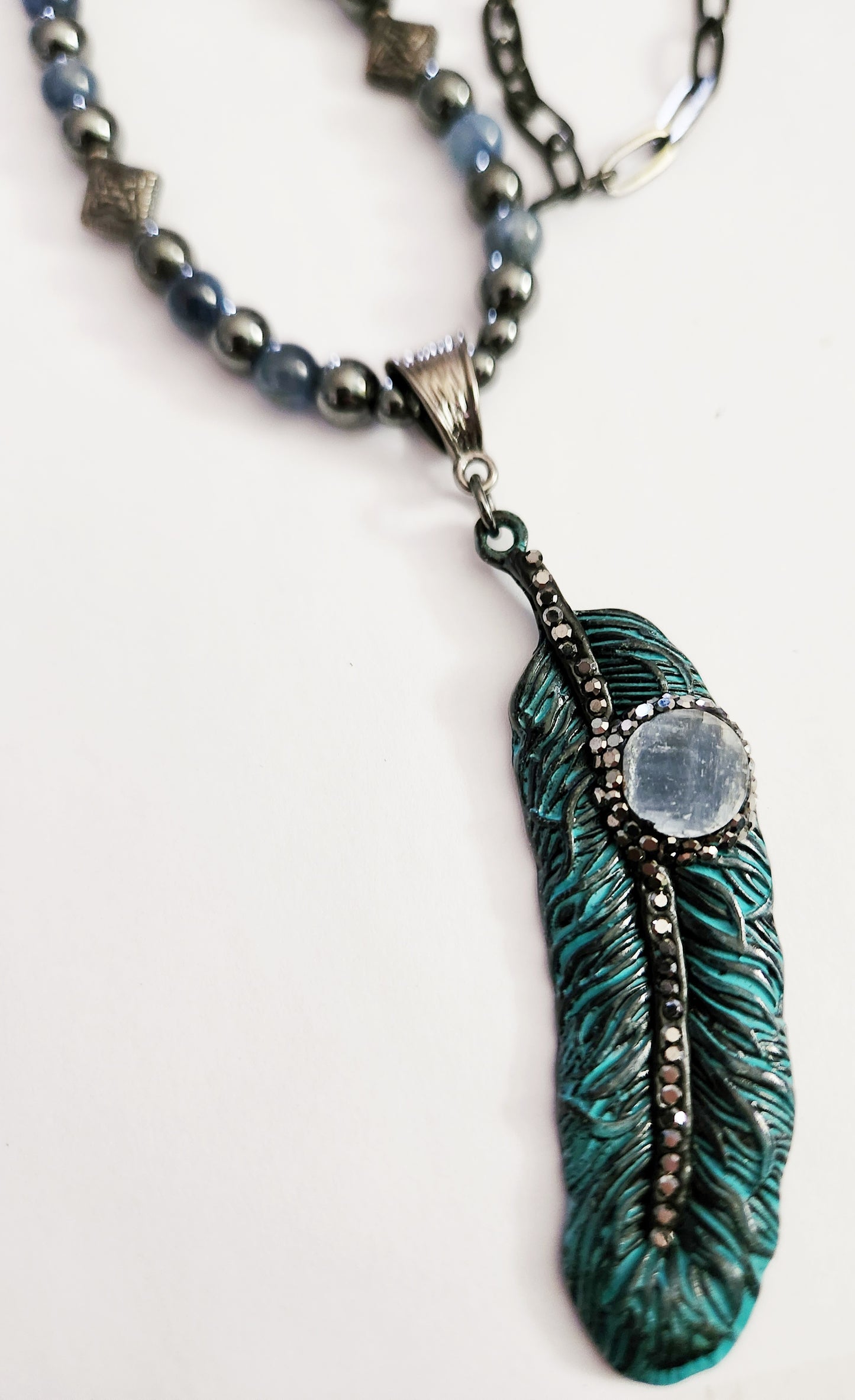 Feather Necklace, Halloween jewelry, beaded necklace, statement necklace, sister gift, Best Friend Gifts