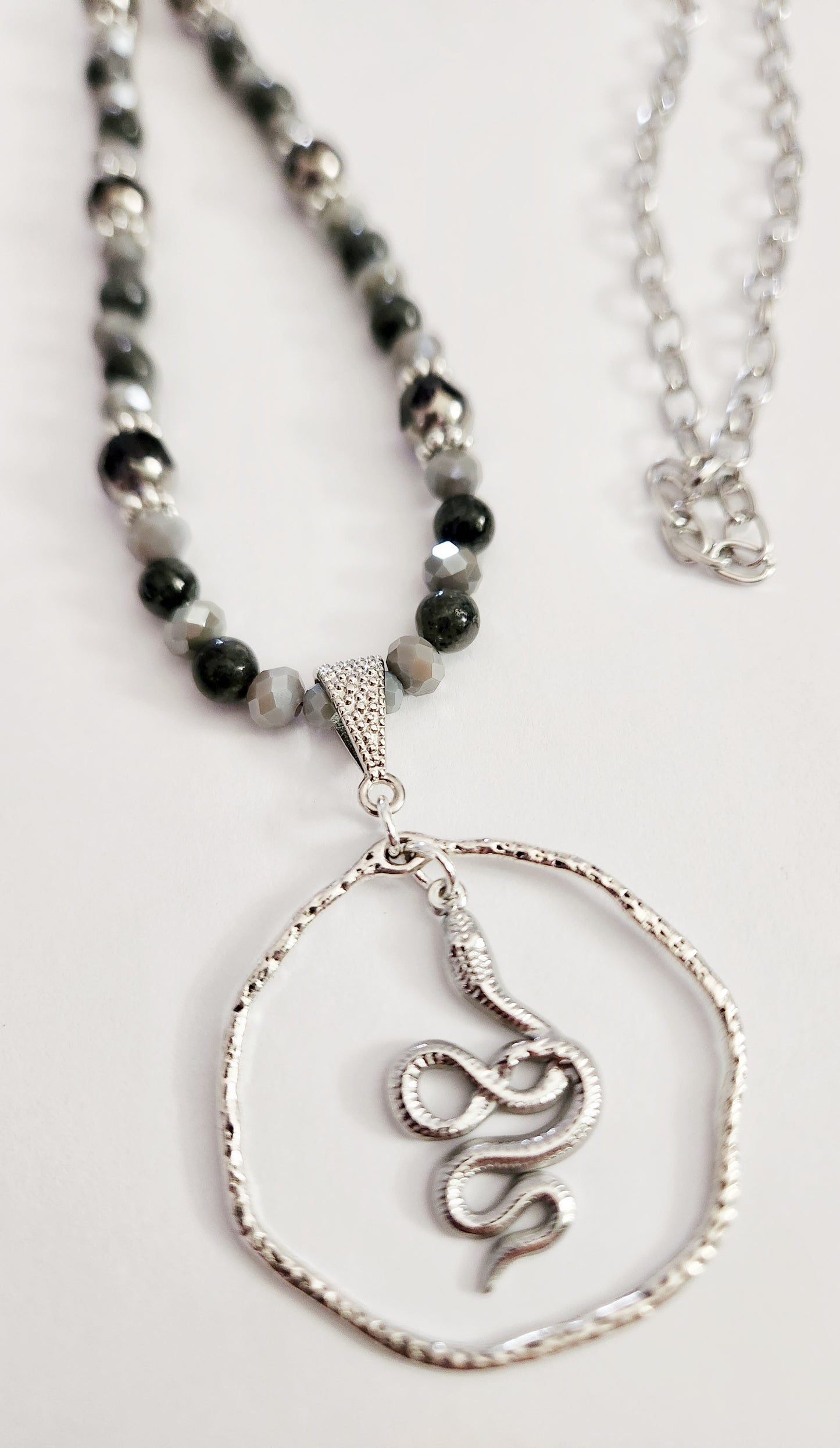 Snake necklace, Year of the snake, statement necklace, sister gift, jewelry gift for Mom, silver snake necklace