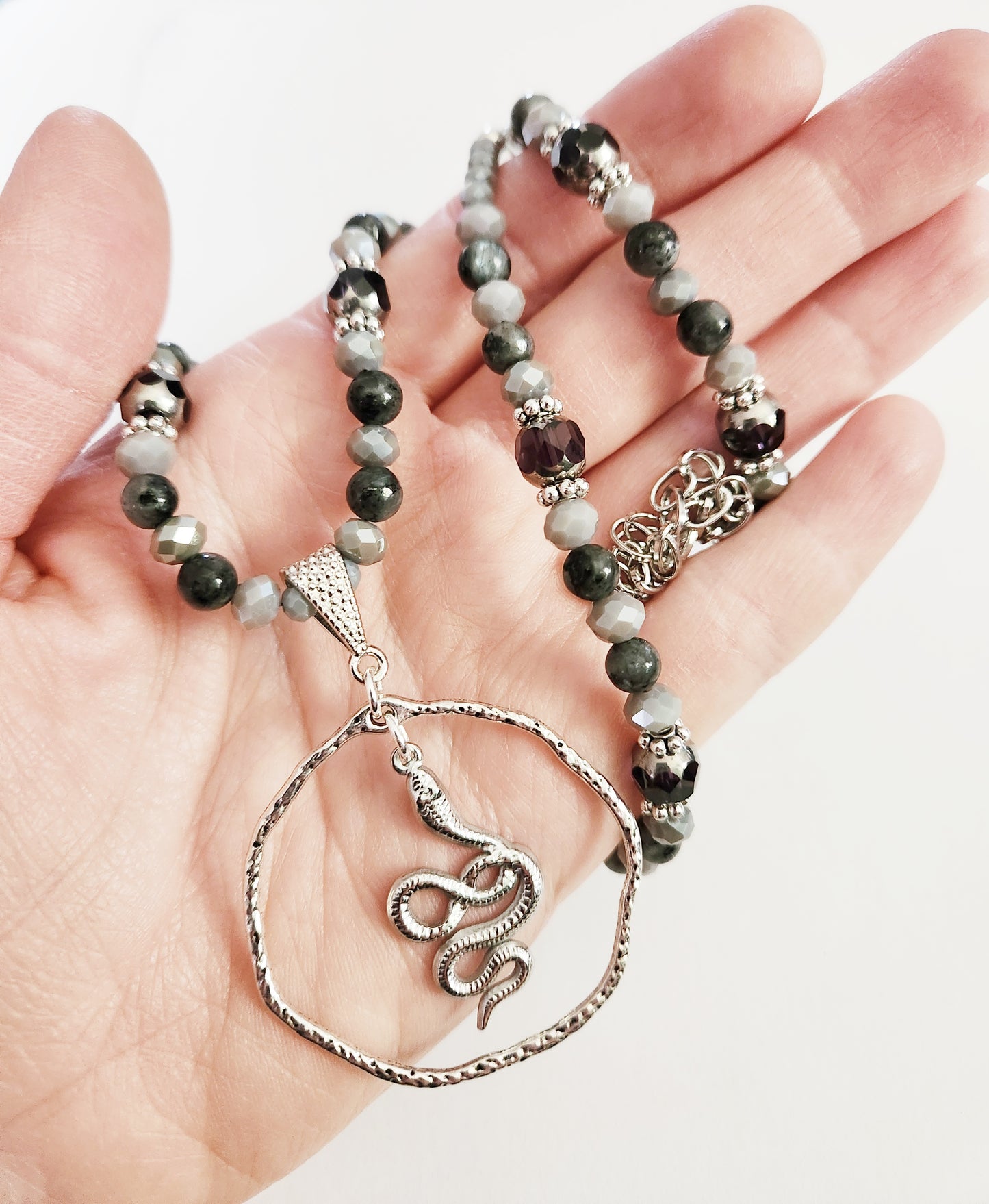 Snake necklace, Year of the snake, statement necklace, sister gift, jewelry gift for Mom, silver snake necklace